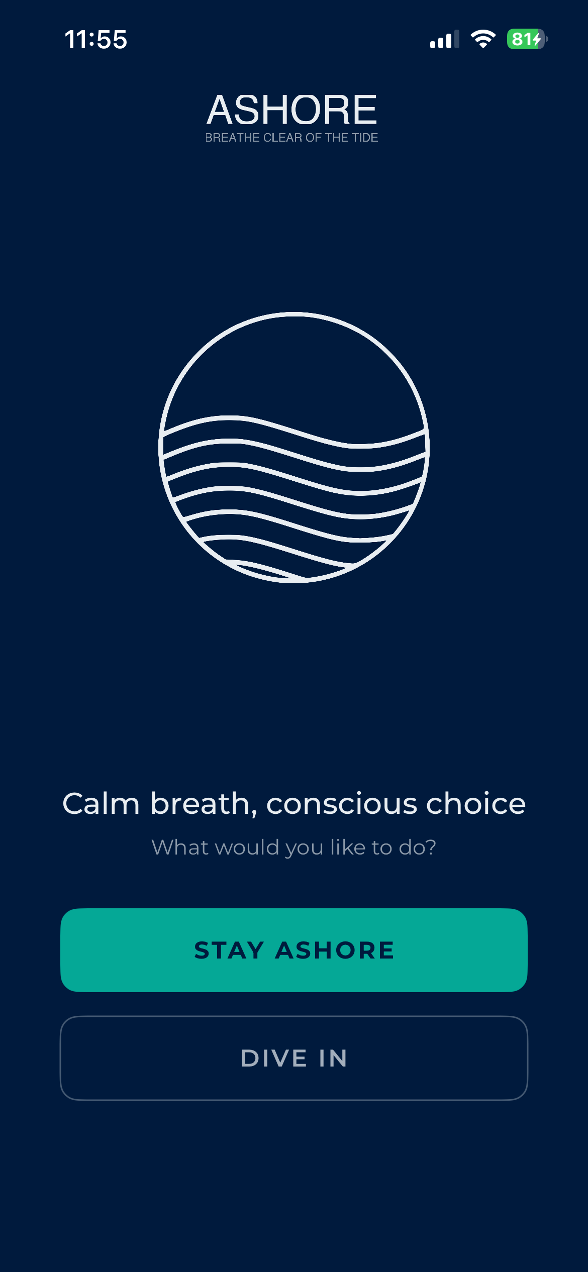 Ashore Choice Screen - The Decision